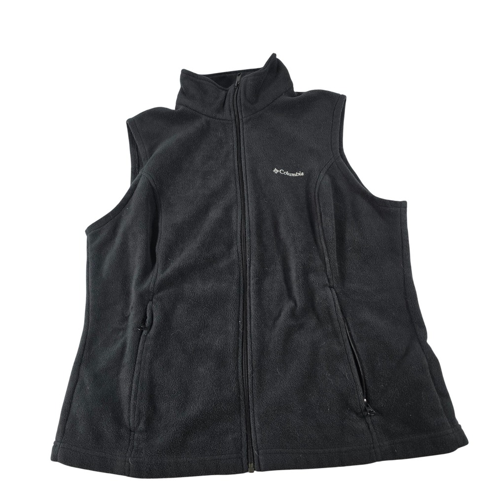 Columbia Women Black Benton Springs Full Zip Fleece Vest XL WL1023